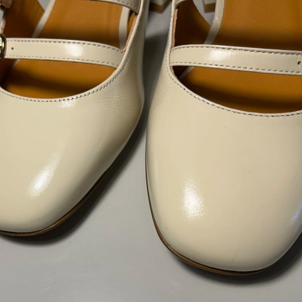 NEW Womens Sezane Paula Babies White Lacquer Shoes size US 6 FR 37 - Picture 9 of 16